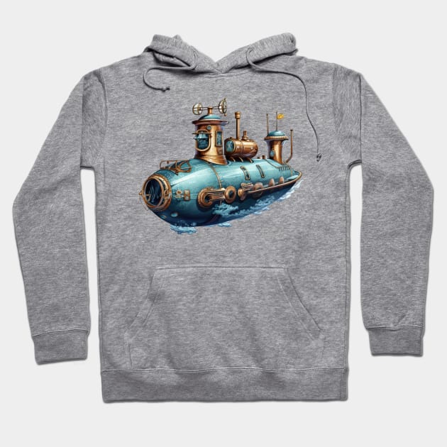 Vintage Submarine Hoodie by Chromatic Fusion Studio